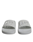 Dolce & Gabbana White Rubber Slides Sandals Beachwear Shoes