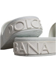 Dolce & Gabbana White Rubber Slides Sandals Beachwear Shoes