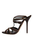 Dolce & Gabbana Bordeaux Ankle Strap Heels Sandals Shoes