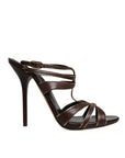 Dolce & Gabbana Bordeaux Ankle Strap Heels Sandals Shoes