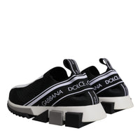 Dolce & Gabbana Black White Slip On Sorrento Sneakers Shoes