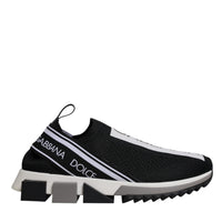 Dolce & Gabbana Black White Slip On Sorrento Sneakers Shoes
