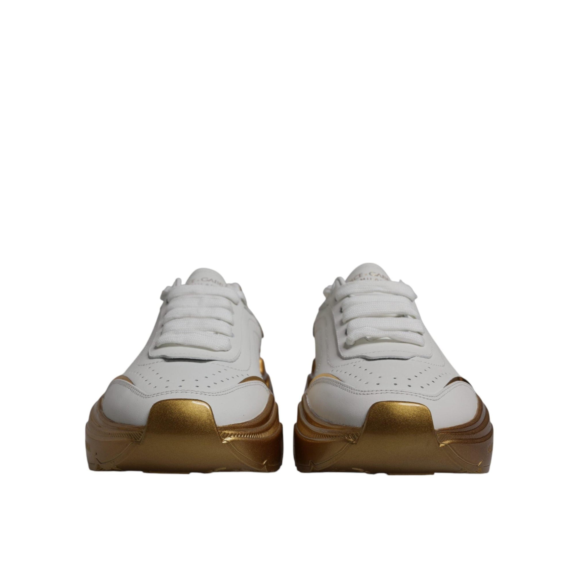 Dolce & Gabbana White Gold Daymaster Low Top Sneaker Shoes