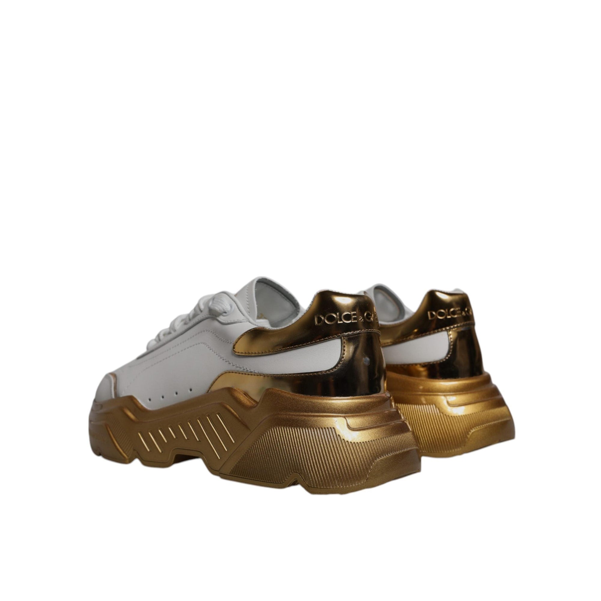 Dolce & Gabbana White Gold Daymaster Low Top Sneaker Shoes