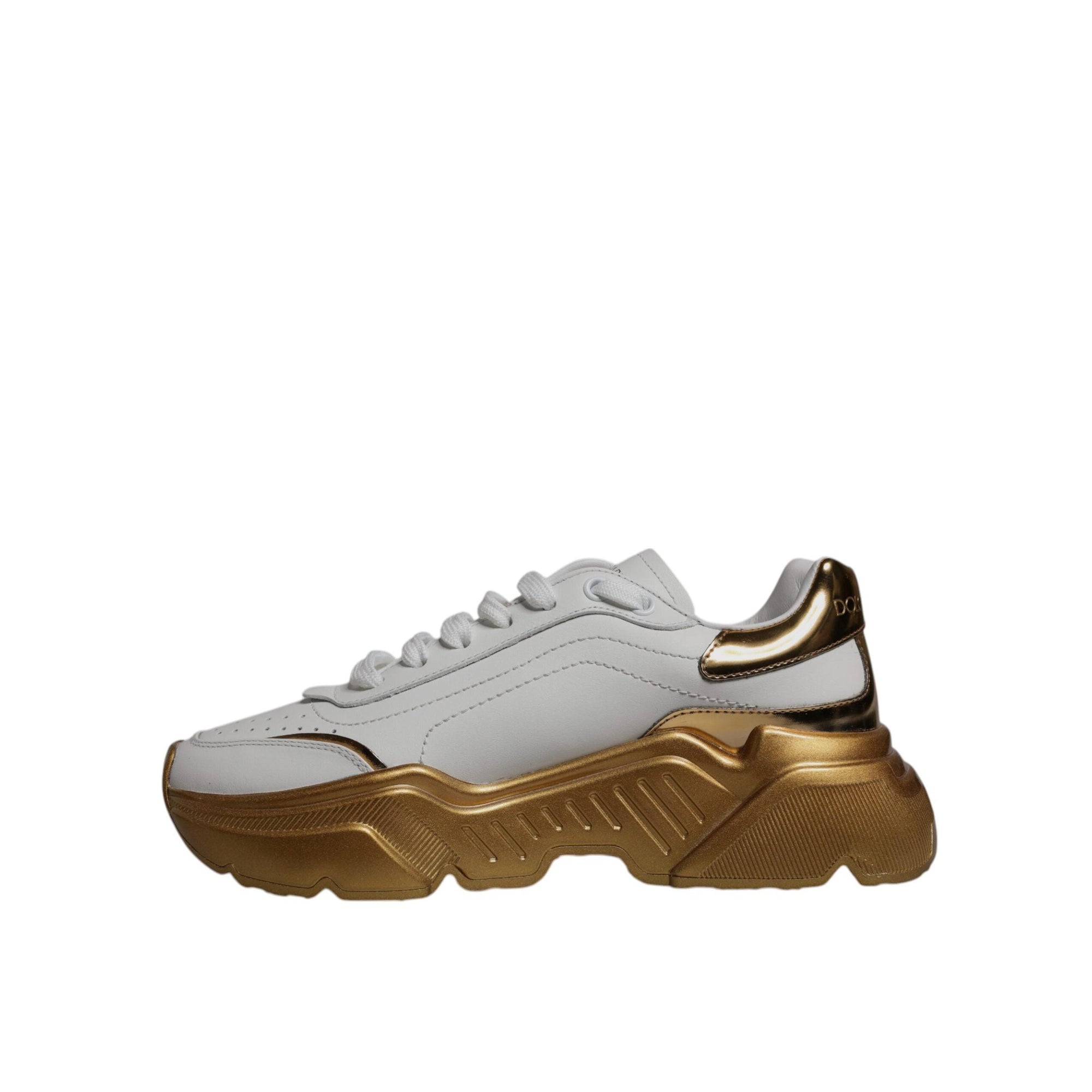 Dolce & Gabbana White Gold Daymaster Low Top Sneaker Shoes