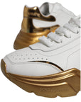 Dolce & Gabbana White Gold Daymaster Low Top Sneaker Shoes