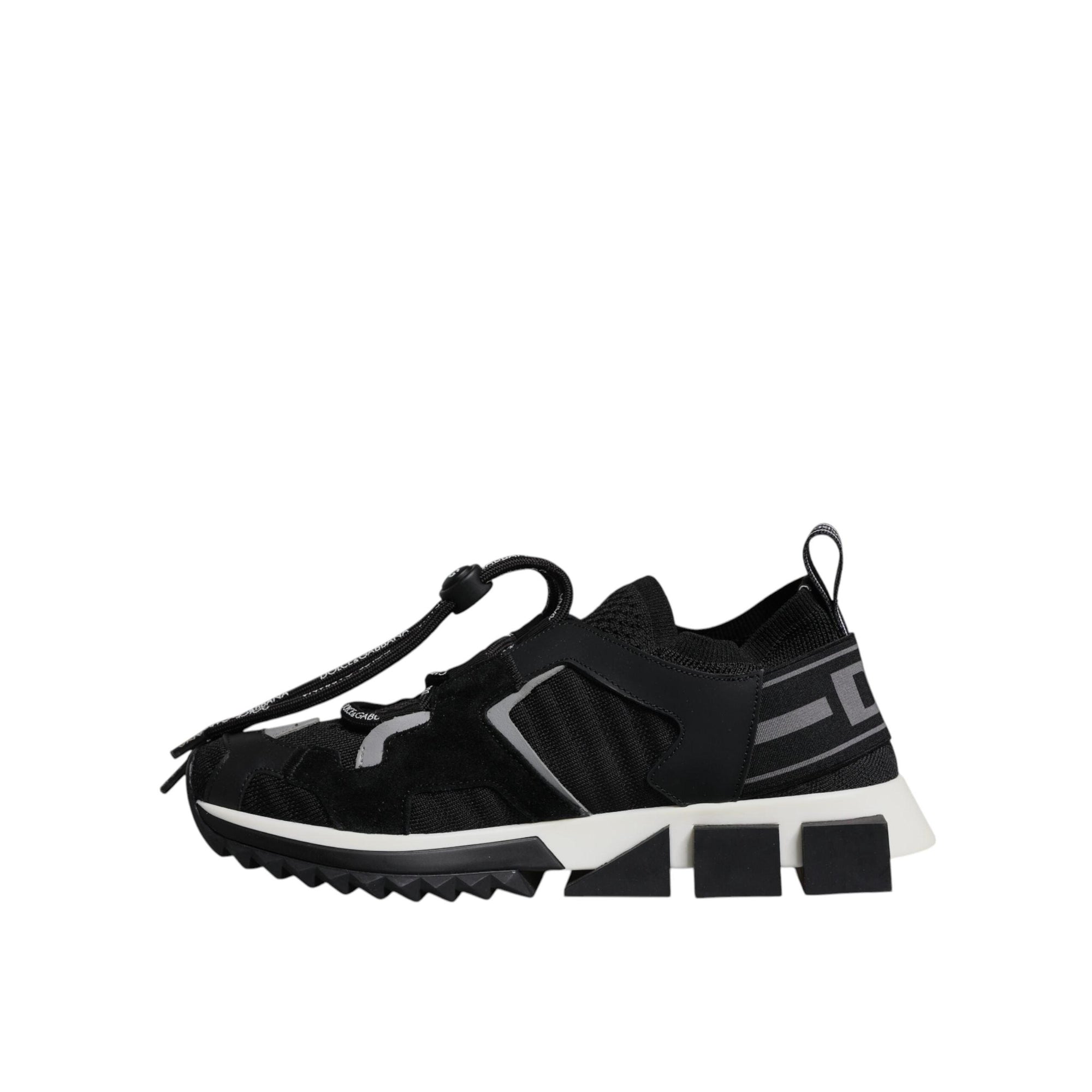 Dolce & Gabbana Black Mesh Sorrento Trekking Sneakers Shoes