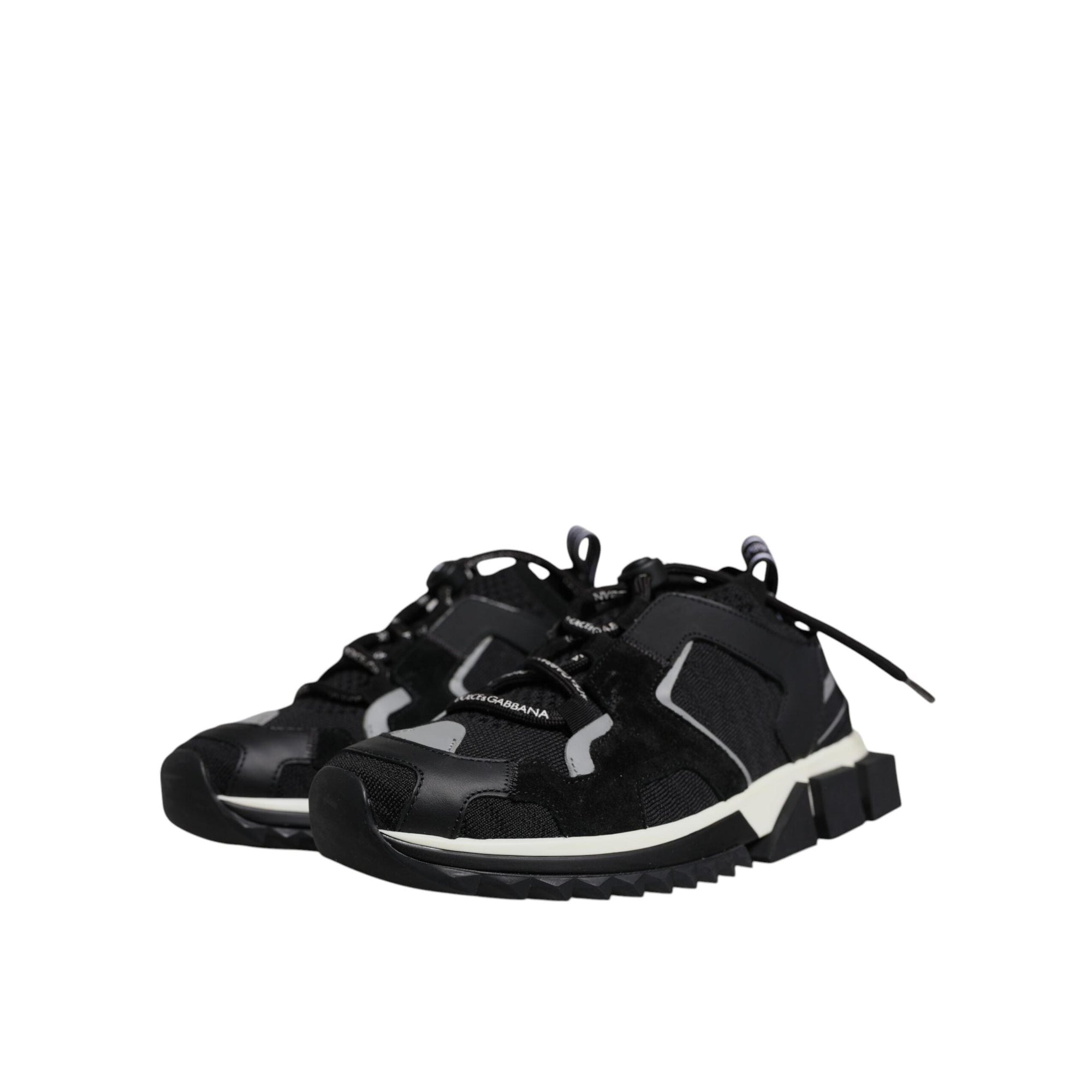 Dolce & Gabbana Black Mesh Sorrento Trekking Sneakers Shoes