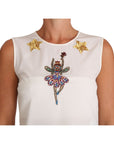 Dolce & Gabbana Enchanted Crystal-Embellished Silk Blouse