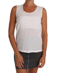 Dolce & Gabbana Elegant Sleeveless White Silk Blouse Top