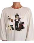 Dolce & Gabbana Chic Figure Family Applique Silk Top