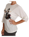 Dolce & Gabbana Chic Figure Family Applique Silk Top