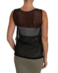 Dolce & Gabbana Elegant Black Mesh Sleeveless Blouse Top
