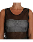 Dolce & Gabbana Elegant Black Mesh Sleeveless Blouse Top