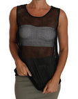 Dolce & Gabbana Elegant Black Mesh Sleeveless Blouse Top