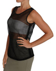 Dolce & Gabbana Elegant Black Mesh Sleeveless Blouse Top