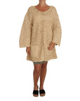 Dolce & Gabbana Chic Beige Crochet Knitted Raffia Cardigan