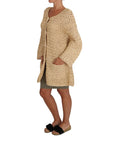 Dolce & Gabbana Chic Beige Crochet Knitted Raffia Cardigan