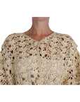 Dolce & Gabbana Chic Beige Crochet Raffia Cardigan