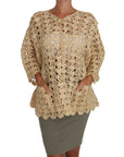 Dolce & Gabbana Chic Beige Crochet Raffia Cardigan