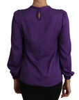 Dolce & Gabbana Enchanted Purple Silk Crystal Blouse