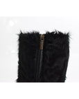 Dolce & Gabbana Black Xiangao Lamb Fur Leather Boots Shoes