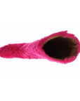Dolce & Gabbana Pink Lamb Fur Leather Flat Boots Shoes