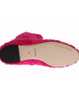 Dolce & Gabbana Pink Lamb Fur Leather Flat Boots Shoes