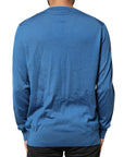 Dolce & Gabbana Blue Cashmere Crown V-neck Pullover Sweater