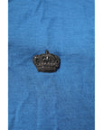 Dolce & Gabbana Blue Cashmere Crown V-neck Pullover Sweater