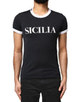 Dolce & Gabbana Black Sicilia Crew Neck Short Sleeve T-shirt