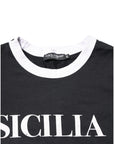 Dolce & Gabbana Black Sicilia Crew Neck Short Sleeve T-shirt
