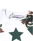Dolce & Gabbana White Camouflage Stars Crew Neck T-shirt