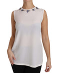 Dolce & Gabbana Fairy Tale Crystal-Embellished Silk Blouse