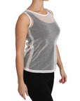 Dolce & Gabbana Elegant White Sheer Sleeveless Top