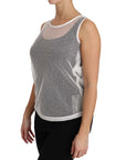 Dolce & Gabbana Elegant White Sheer Sleeveless Top