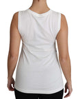 Dolce & Gabbana Elegant White Sleeveless Cotton Silk Shirt