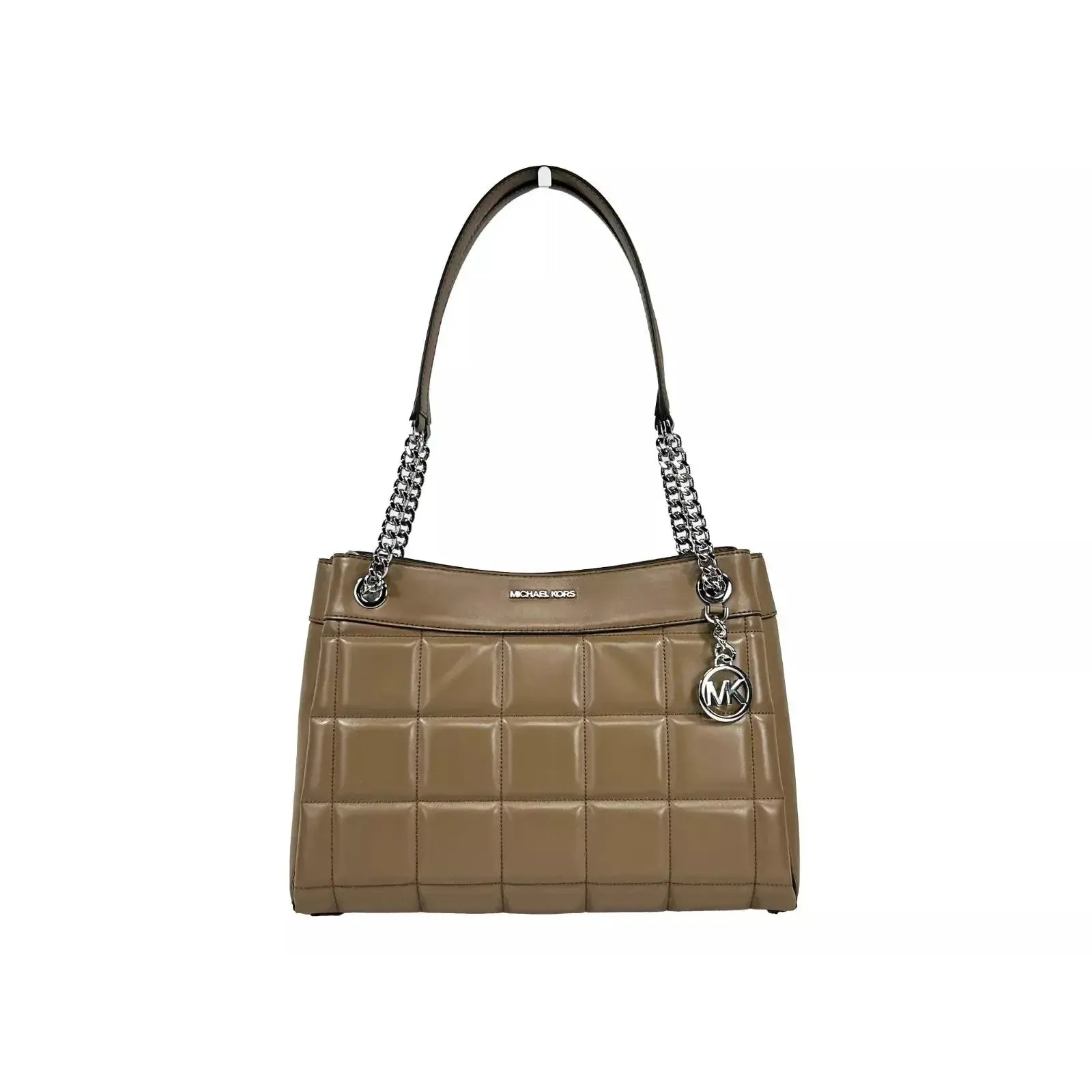 Michael Kors Susan Medium Chain Shoulder Tote Bag Driftwood