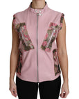 Dolce & Gabbana Stunning Pink Sleeveless Leather Vest