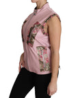 Dolce & Gabbana Stunning Pink Sleeveless Leather Vest