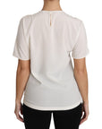 Dolce & Gabbana Elegant Silk Crewneck Blouse with Applique