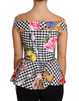 Dolce & Gabbana Chic Checkered Corset Top Blouse