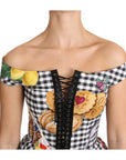 Dolce & Gabbana Chic Checkered Corset Top Blouse