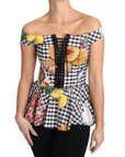 Dolce & Gabbana Chic Checkered Corset Top Blouse