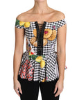 Dolce & Gabbana Chic Checkered Corset Top Blouse