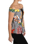 Dolce & Gabbana Chic Checkered Corset Top Blouse