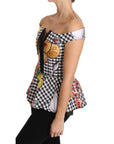 Dolce & Gabbana Chic Checkered Corset Top Blouse