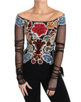 Dolce & Gabbana Elegant Floral Applique Long Sleeve Top