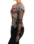 Dolce & Gabbana Elegant Floral Applique Long Sleeve Top