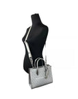 Michael Kors Mirella Signature Small Top Zip Tote Bag Silver